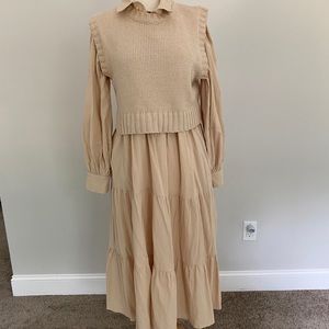 Merci midi dress with vest - Size L